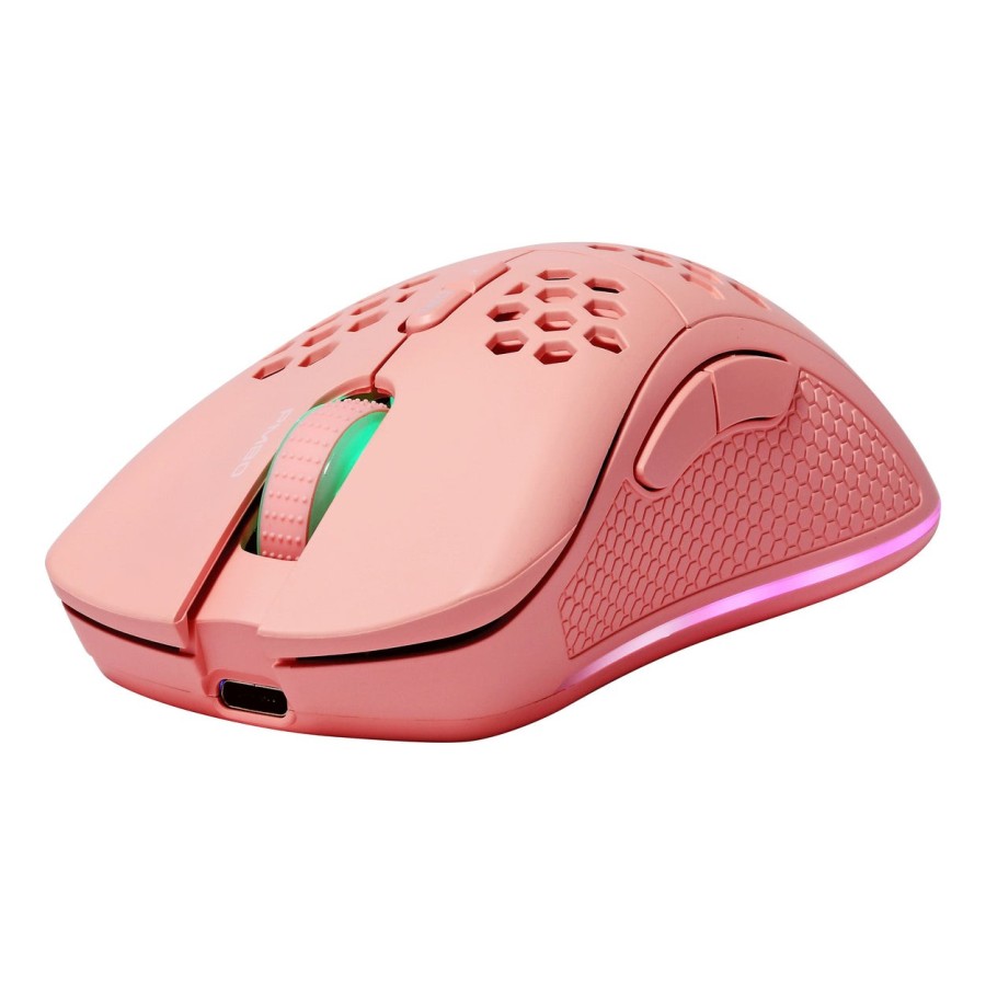 Deltaco pm80 gaming maus wireless ultraleicht rgb pink