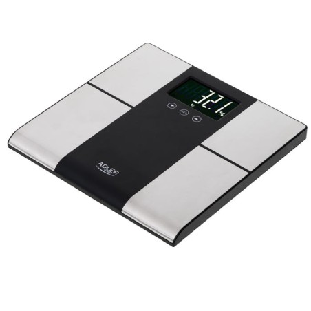 Báscula de baño adler ad 8165 con analizador, peso máximo 225 kg, acero inoxidable negro