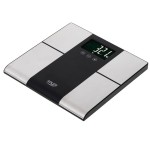 Báscula de baño adler ad 8165 con analizador, peso máximo 225 kg, acero inoxidable negro