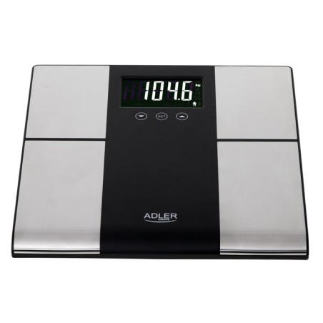 Báscula de baño adler ad 8165 con analizador, peso máximo 225 kg, acero inoxidable negro