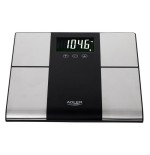 Báscula de baño adler ad 8165 con analizador, peso máximo 225 kg, acero inoxidable negro