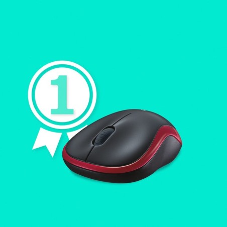 Ratón inalámbrico logitech m185 rojo 910-002240