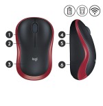 Ratón inalámbrico logitech m185 rojo 910-002240