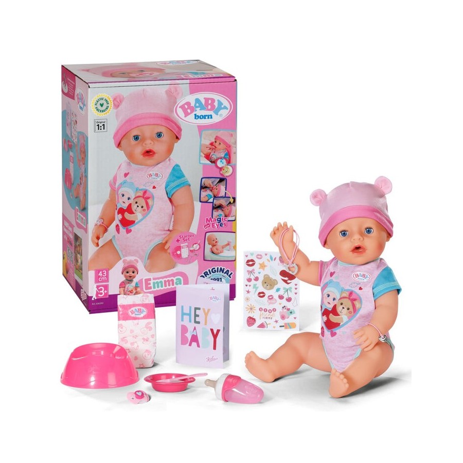 Zapf creation baby born® emma 43cm, muñeca 836392