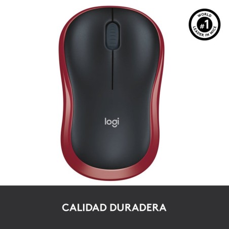 Ratón inalámbrico logitech m185 rojo 910-002240