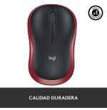 Ratón inalámbrico logitech m185 rojo 910-002240