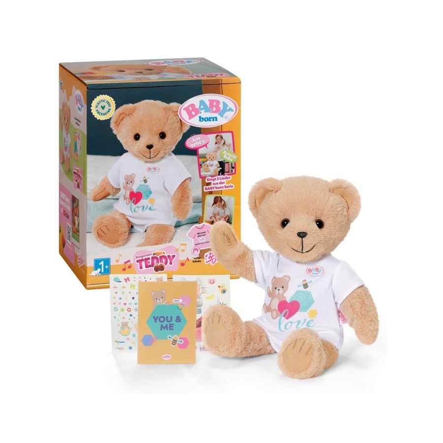 Zapf creation baby born® singing teddy alemán, peluche 837962