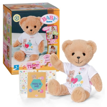 Zapf creation baby born® singing teddy alemán, peluche 837962