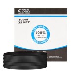 Nanocable bobina de cable de red rigido impermeable para exterior rj45 cat.5e utp awg24 100m - negro