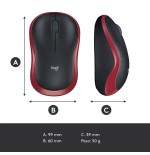 Ratón inalámbrico logitech m185 rojo 910-002240