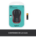 Ratón inalámbrico logitech m185 rojo 910-002240