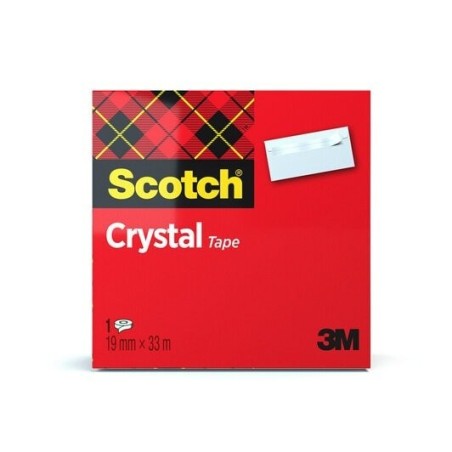 Scotch cinta adhesiva 600 supertransparente crystal 19mm x 33m caja individual