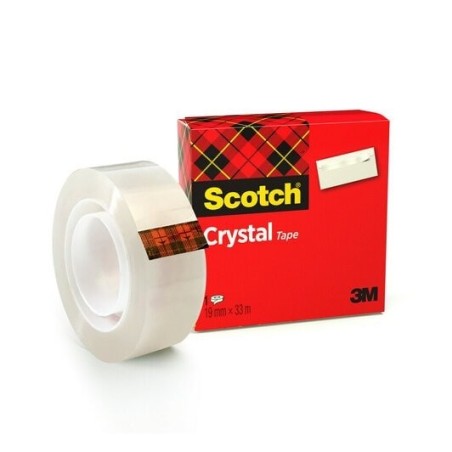 Scotch cinta adhesiva 600 supertransparente crystal 19mm x 33m caja individual