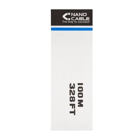 Nanocable bobina de cable de red rigido impermeable para exterior rj45 cat.5e utp awg24 100m - negro