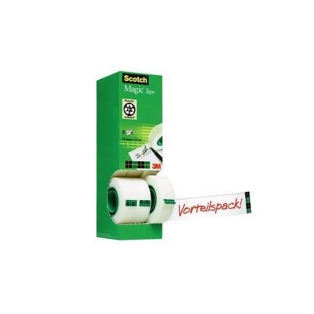 Scotch cinta adhesiva invisible magic rollo 19mm x 33m caja 8u