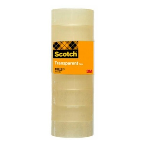 Scotch cinta transparente 508 19x33m -pack 8 rollos-