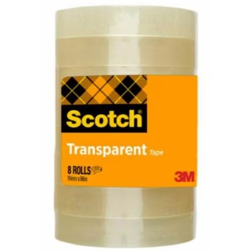 Scotch cinta transparente 508 rollo 19mm x 66m pack 8u