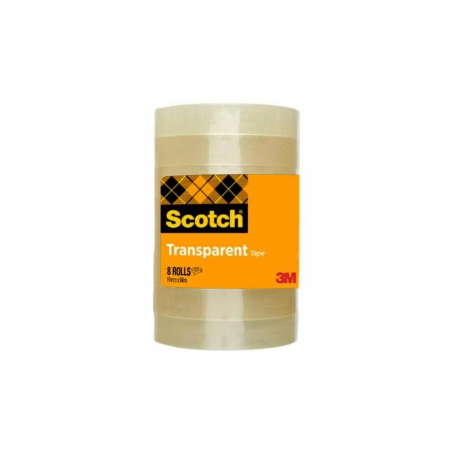 Scotch cinta transparente 508 rollo 19mm x 66m pack 8u
