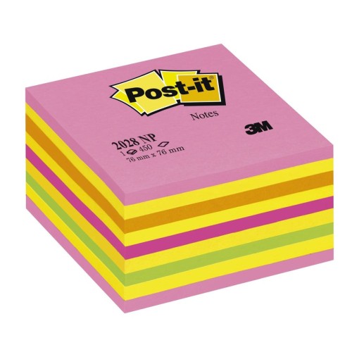 Post-it cubo de notas multicolor 9x50 hojas 76x76 tonos rosa pastel
