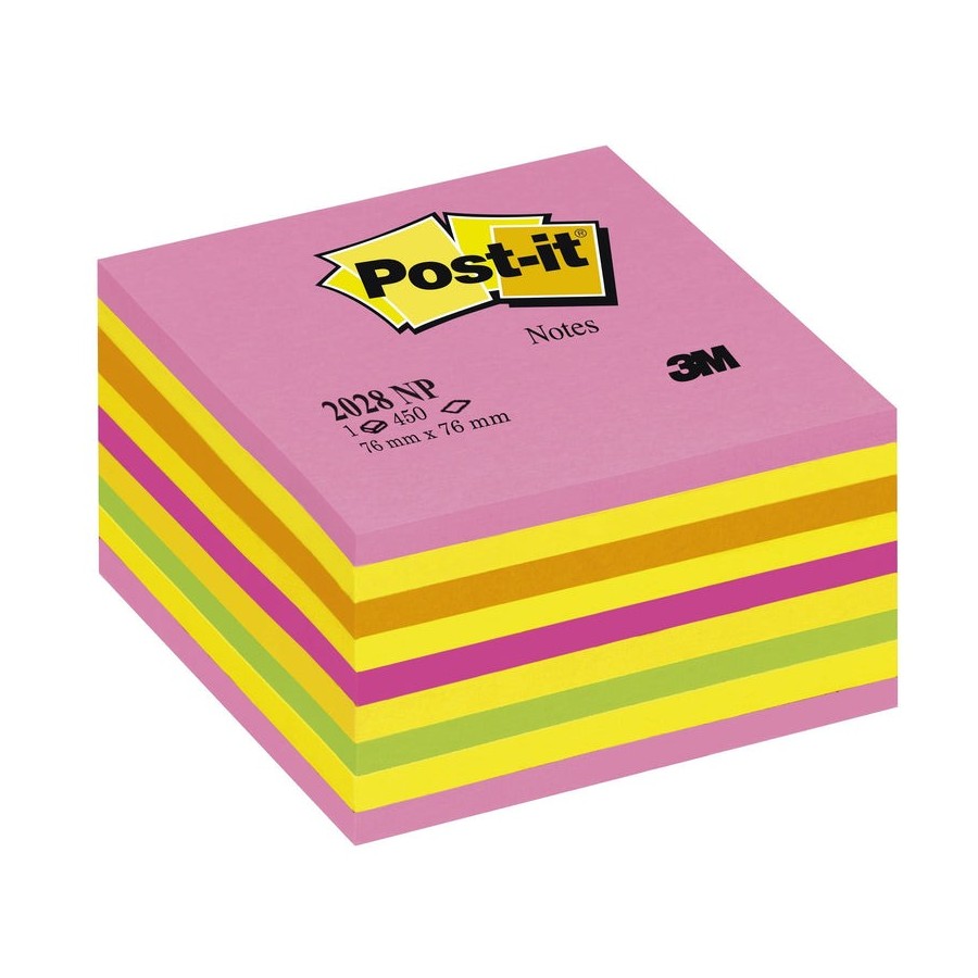 Post-it cubo de notas multicolor 9x50 hojas 76x76 tonos rosa pastel
