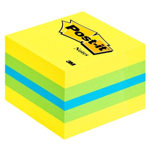 Post-it mininotas adhesivas colores 51x51mm 400 hojas/block colores  limon, verde, azul y amarillo