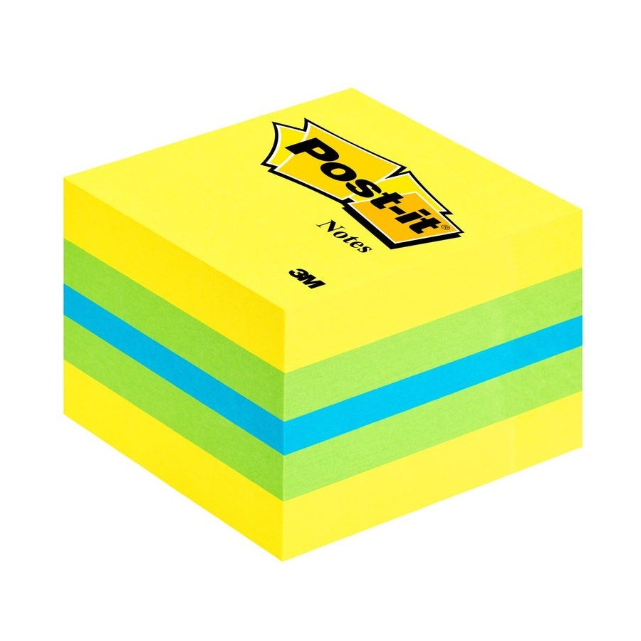 Post-it mininotas adhesivas colores 51x51mm 400 hojas/block colores  limon, verde, azul y amarillo
