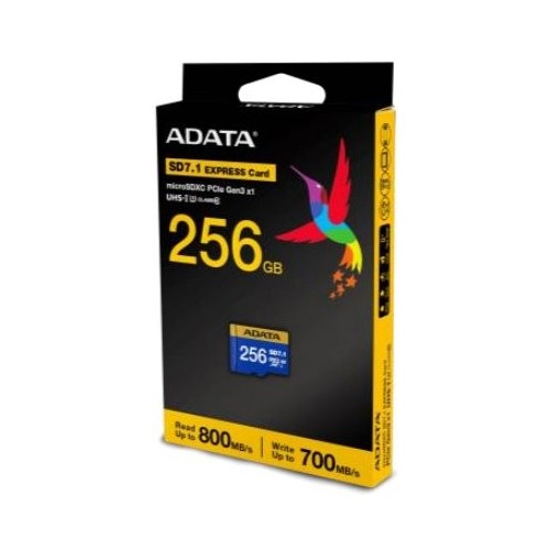 Tarjeta de memoria adata premier extreme microsdxc 256 gb,  azul/amarillo