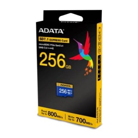 Tarjeta de memoria adata premier extreme microsdxc 256 gb,  azul/amarillo