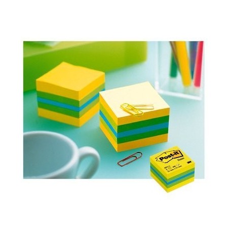 Post-it mininotas adhesivas colores 51x51mm 400 hojas/block colores  limon, verde, azul y amarillo