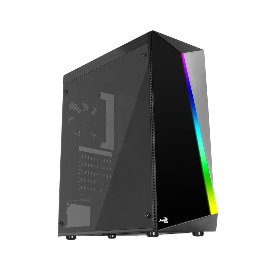 Caja pc aerocool semitorre shardusb 3.02*usb 2.0audio/microfonosoporta gpu hasta 355mmlateral transparentefrontal rgb led