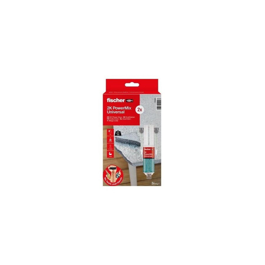 Fischer gow power pegamento multipack 25ml, 2 piezas transparente 570403