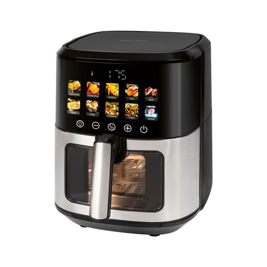Proficook pc-fr 1286 h, freidora de aire caliente negro/acero fino