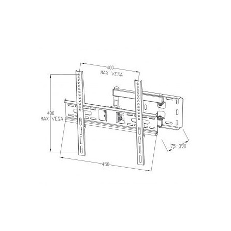 Soporte pared  art ramt ar-53 ar-53 22-55 para lcd led negro 35kg ajuste vertical y de nivel