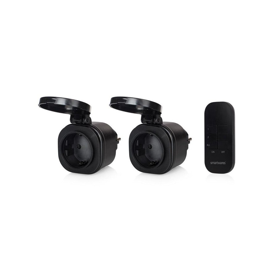 Set de mini enchufes para exterior smartwares sh4-99653 negros