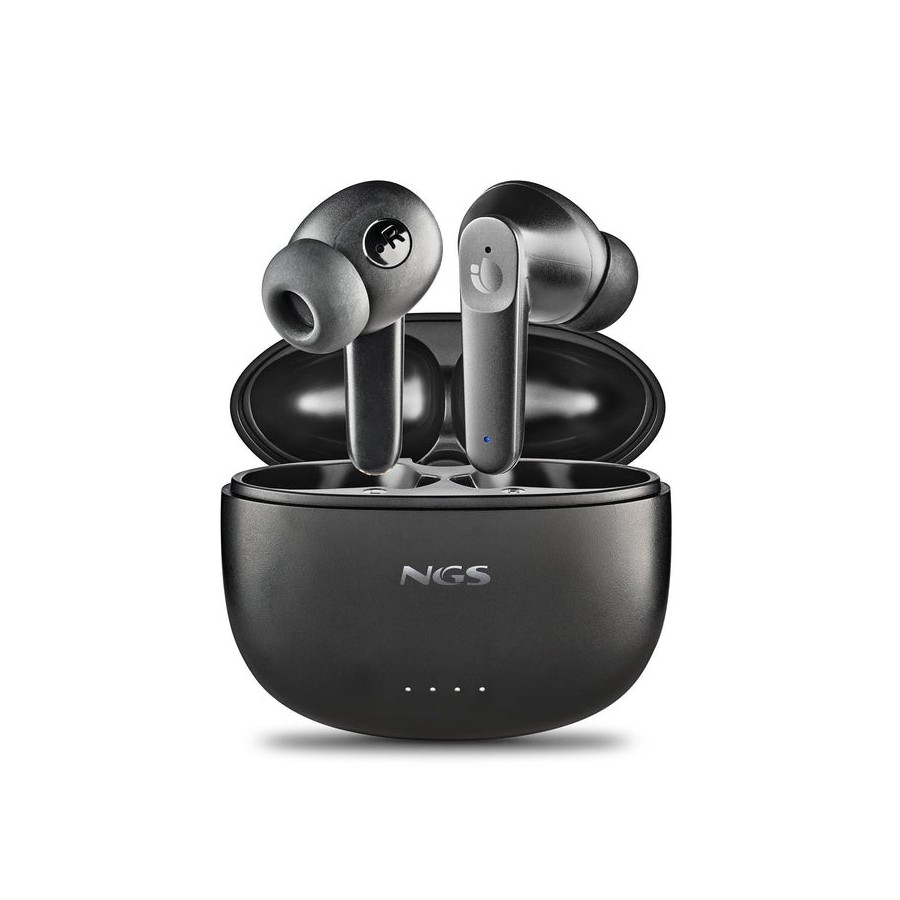 Auriculares bluetooth ngs ártica hush con estuche de carga autonomía 4h negros
