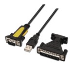 Aisens conversor usb a serie - tipo a macho a rs232 db9/m db25/m - 1.8m - negro