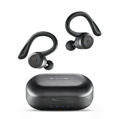 Auriculares deportivos bluetooth ngs ártica jogger con estuche de carga autonomía 10h negros