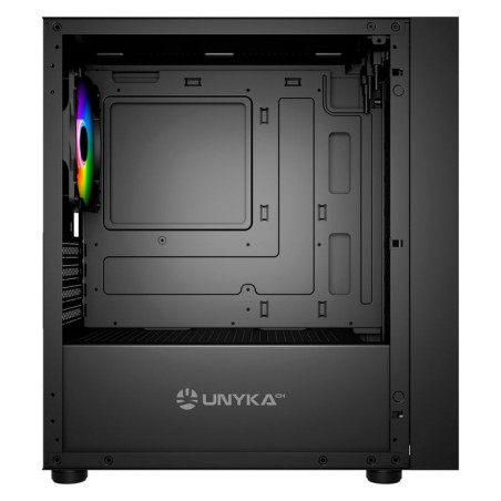 Unykach mir b200 caja gaming micro atx, mini itx - lateral de vidrio templado - 3.5", 2.5" - usb-a 2.0, 3.0 y audio - 3