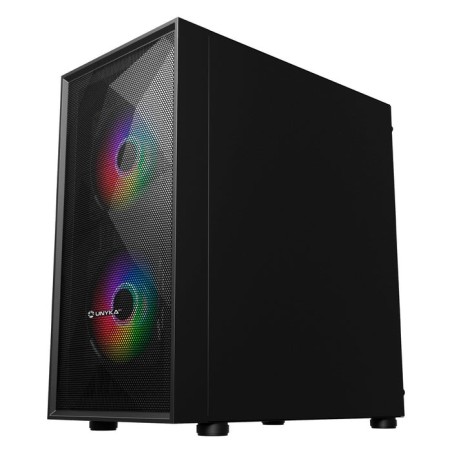 Unykach mir b200 caja gaming micro atx, mini itx - lateral de vidrio templado - 3.5", 2.5" - usb-a 2.0, 3.0 y audio - 3