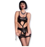 Chilirose - cr 4625 set cuatro piezas crotchless negro l
