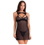 Livco corsetti fashion - krolina lc 90734 chemise + tanga negro l/xl