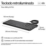Teclado español hp con cable 400 retroiluminado