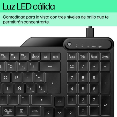 Teclado español hp con cable 400 retroiluminado