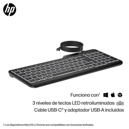 Teclado español hp con cable 400 retroiluminado