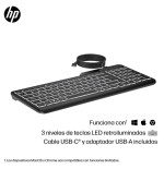 Teclado español hp con cable 400 retroiluminado