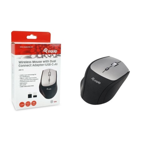 Ratón equip 245115  oficina mano derecha rf inalámbrico óptico 2400 dpi