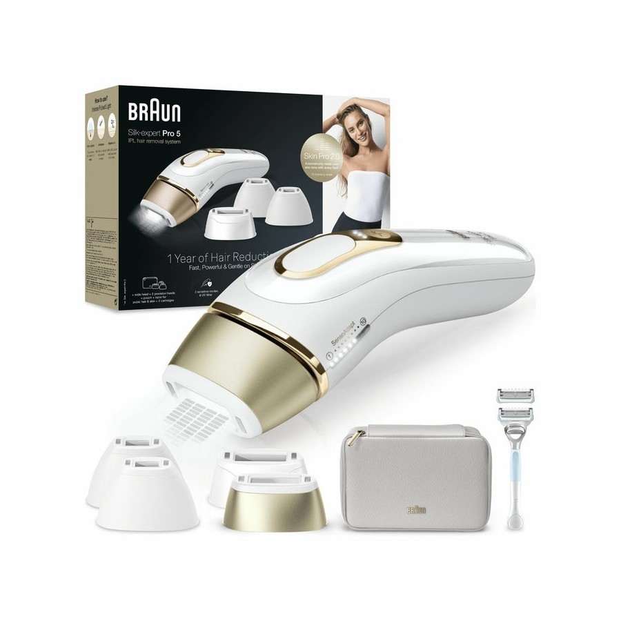 Braun silk-expert pro pl5356 luz pulsada intensa (ipl) oro, blanco