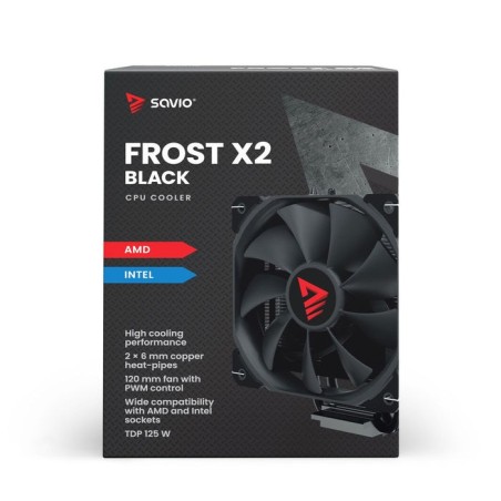 Savio savgcofrostblackx2 sistema de refrigeración para ordenador disipador térmico/radiador 12 cm negro