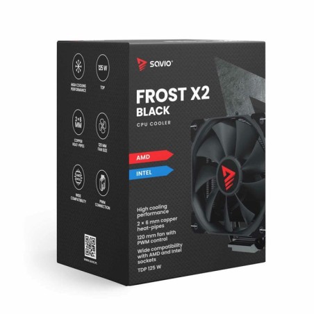 Savio savgcofrostblackx2 sistema de refrigeración para ordenador disipador térmico/radiador 12 cm negro