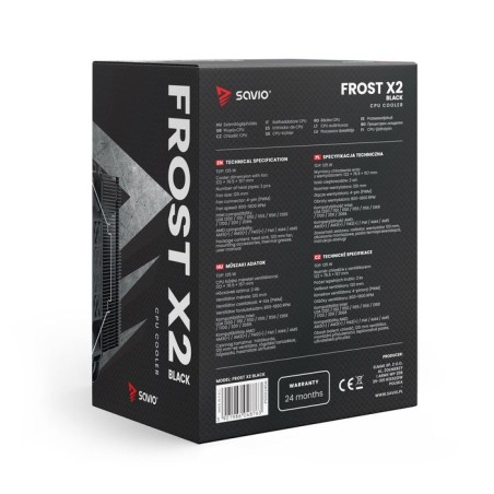 Savio savgcofrostblackx2 sistema de refrigeración para ordenador disipador térmico/radiador 12 cm negro